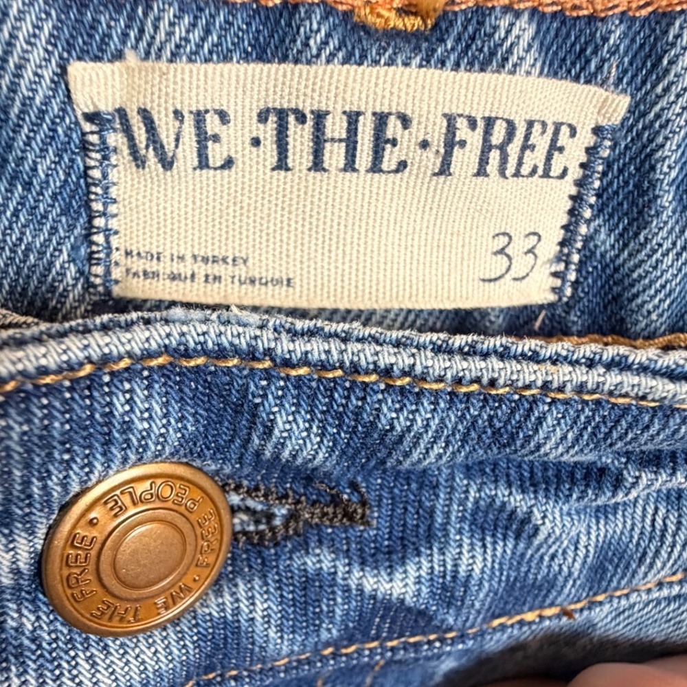 Free People We The Free Dreamscape Tiered Denim Wide Leg Jeans 33 - Picture 7 of 16
